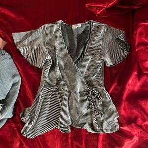 Never worn black and white stripes